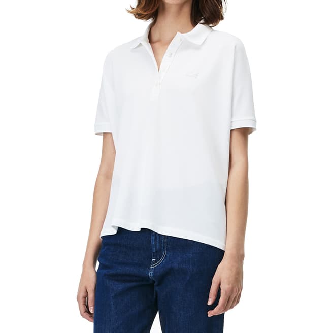 Lacoste White Relax Fit Polo Shirt