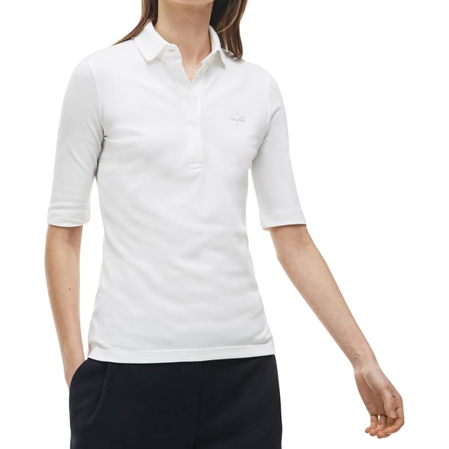 Lacoste White Half Sleeve Polo Shirt