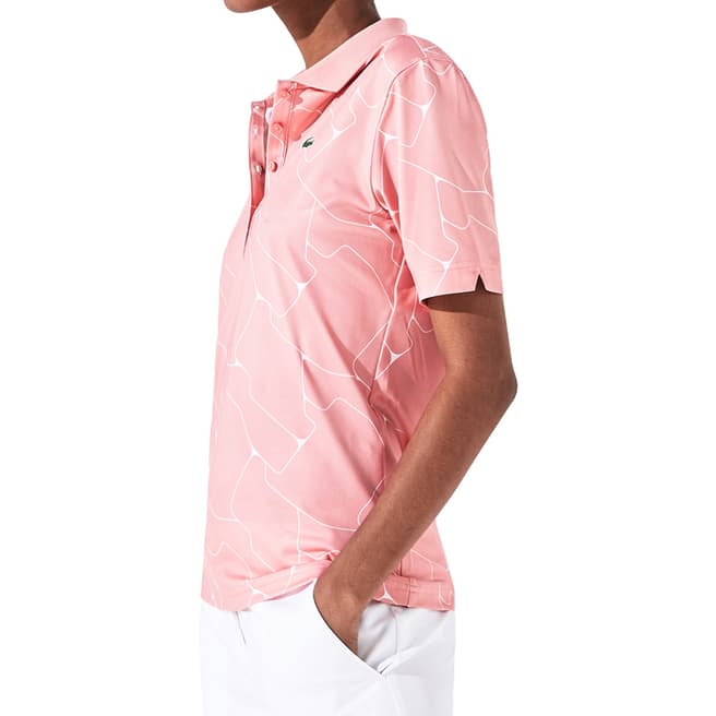LACOSTE SPORT Pink/White Printed Polo Shirt
