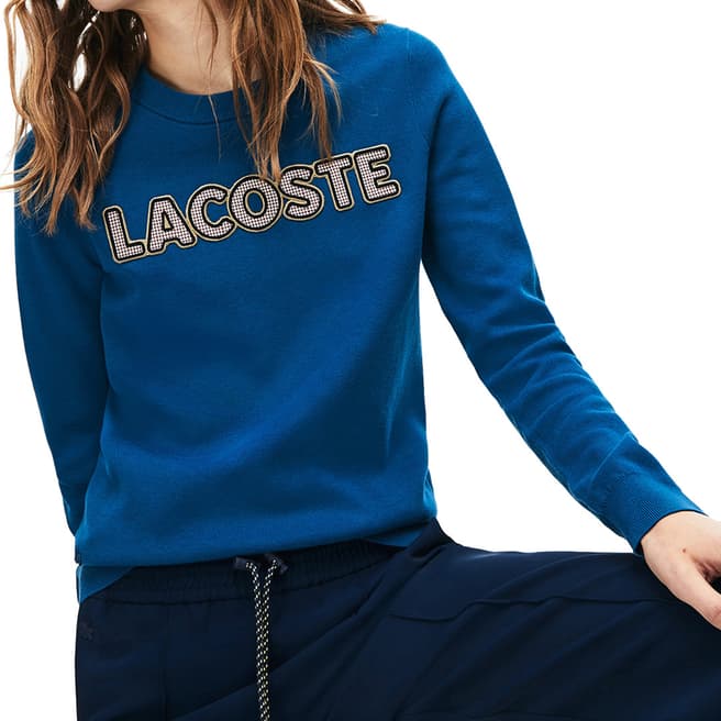 Lacoste Blue Logo Cotton Stretch Sweatshirt