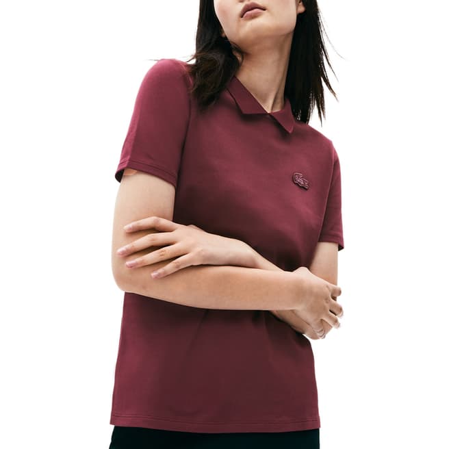 Lacoste Deep Red Cotton Stretch Polo Shirt