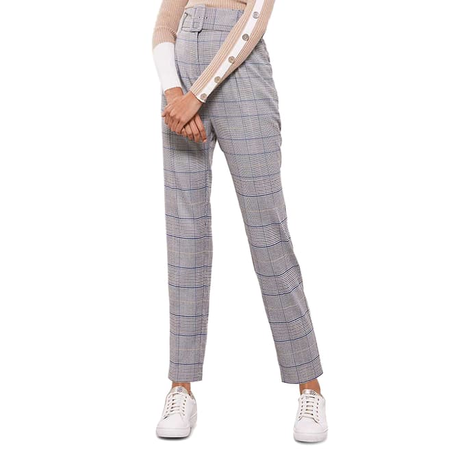Mint Velvet Check Belted Tapered Trousers