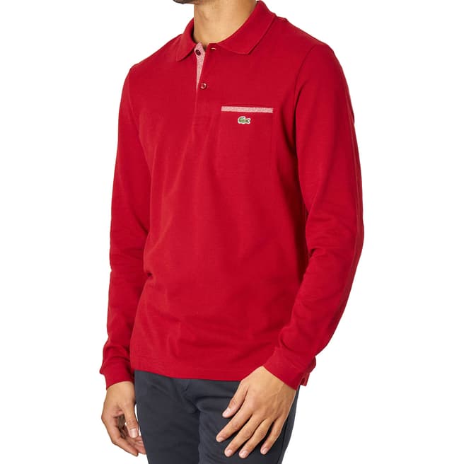 Lacoste Red Long Sleeve Polo Shirt
