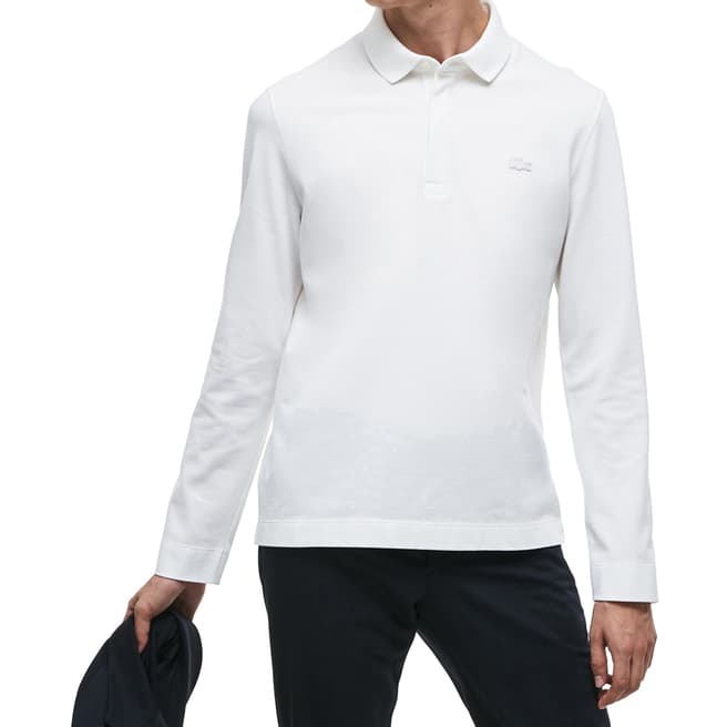 Lacoste White Long Sleeve Polo Shirt