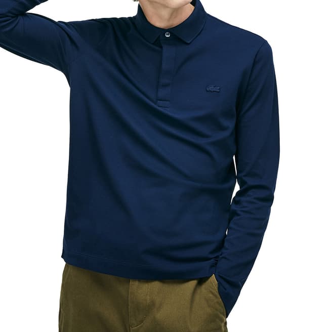 Lacoste Navy Long Sleeve Polo Shirt