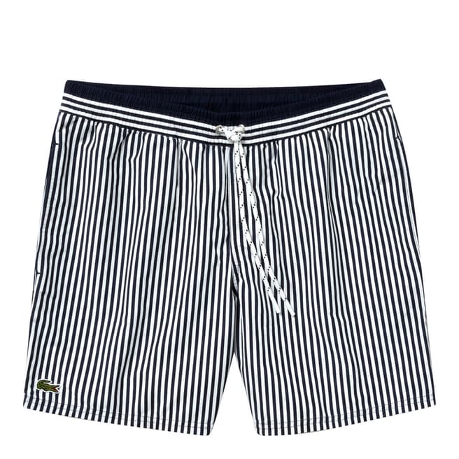 Lacoste Navy Stripe Swim Shorts