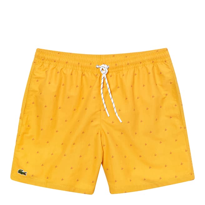 Lacoste Orange Print Swim Shorts