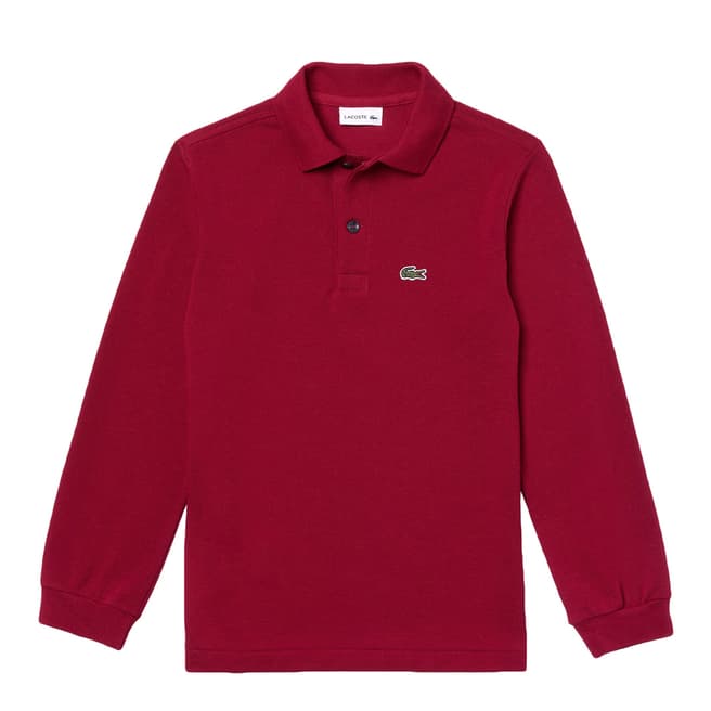 Lacoste Boy's Red Long Sleeve Polo