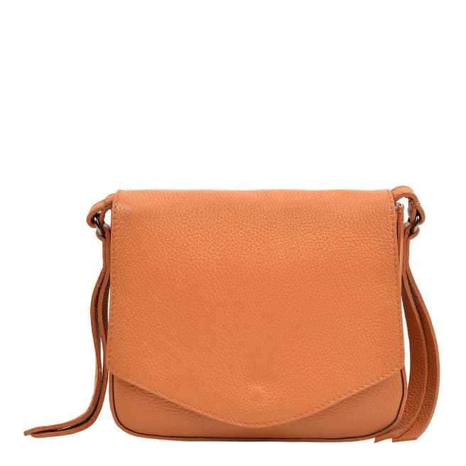 Carla Ferreri Cognac Leather Crossbody Bag