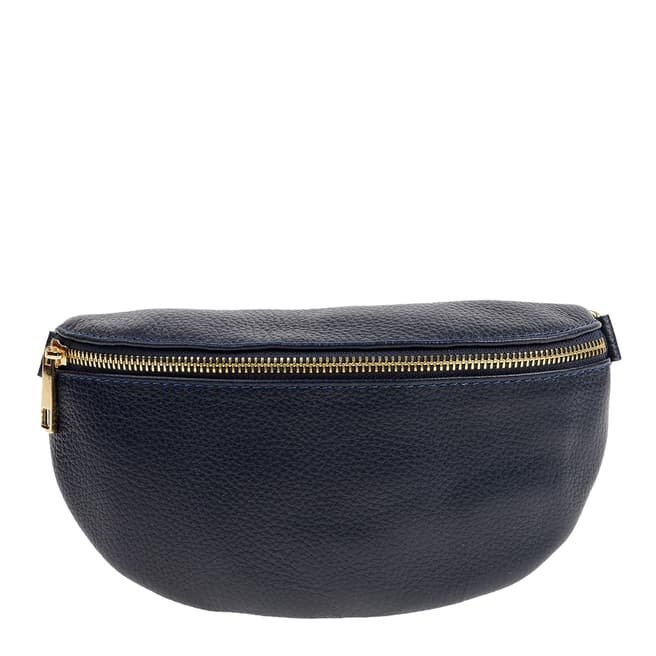 Carla Ferreri Navy Leather Belt Bag