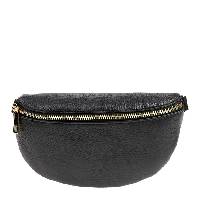 Carla Ferreri Black Leather Belt Bag