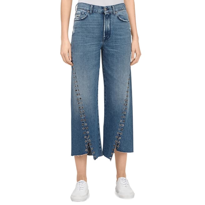 7 For All Mankind Blue Marnie Straight Crop Jeans