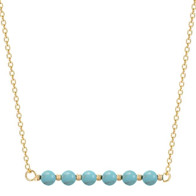 Liv Oliver 18K Gold Plated Turquoise Bar Necklace
