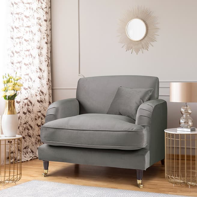 The Great Sofa Company The Piper Armchair, Velvet Grey