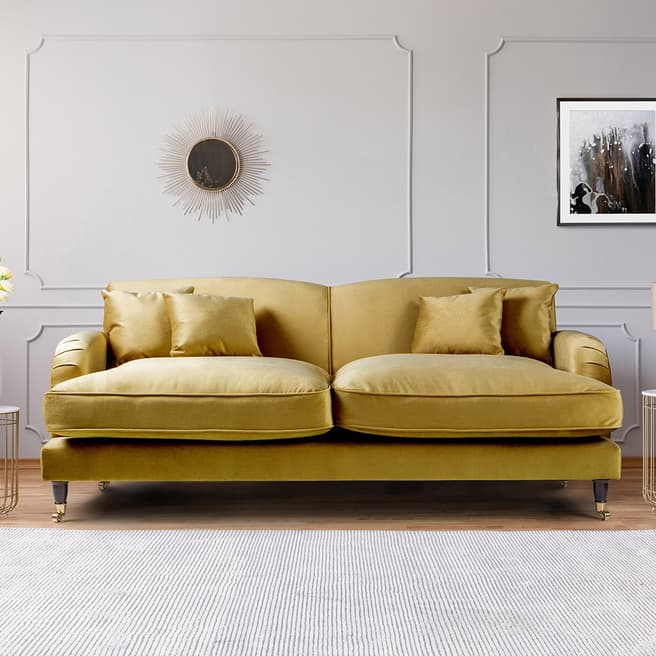 The Great Sofa Company The Piper 3 Seater Sofa, Velvet Gold