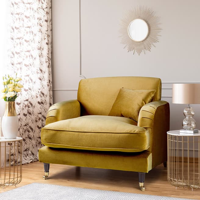 The Great Sofa Company The Piper Armchair, Velvet Gold