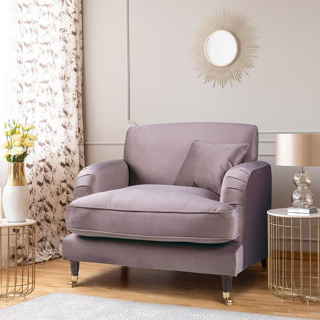 The Great Sofa Company The Piper Armchair, Velvet Lavender