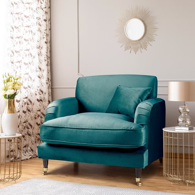 The Great Sofa Company The Piper Armchair, Velvet Emerald