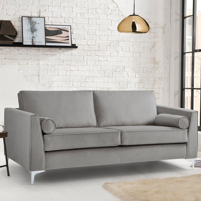 The Great Sofa Company The Icon 3 Seater Sofa, Velvet Grey