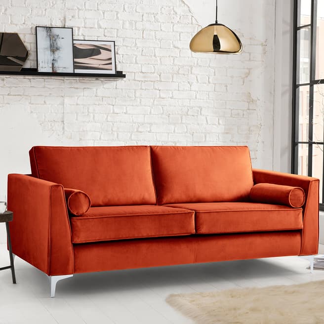 The Great Sofa Company The Icon 3 Seater Sofa, Velvet Apricot