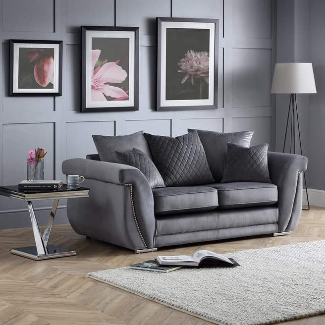 The Great Sofa Company The Luxa 2 Seater Sofa, Scatter Back, Velvet Grey