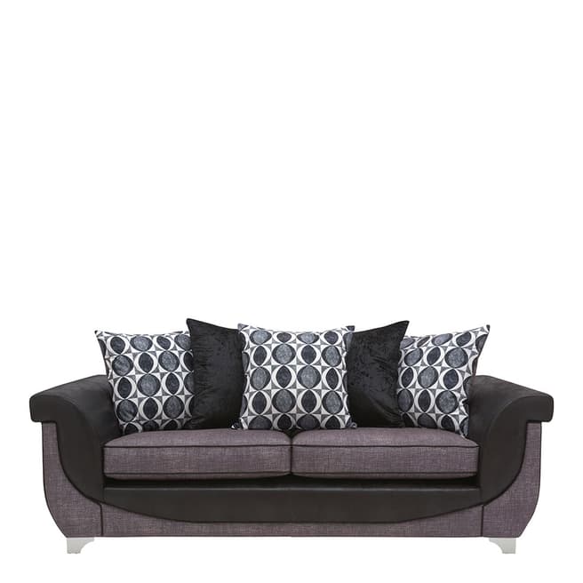 The Great Sofa Company The Romilly 3 Seater Sofa, Chenille Grey/Black