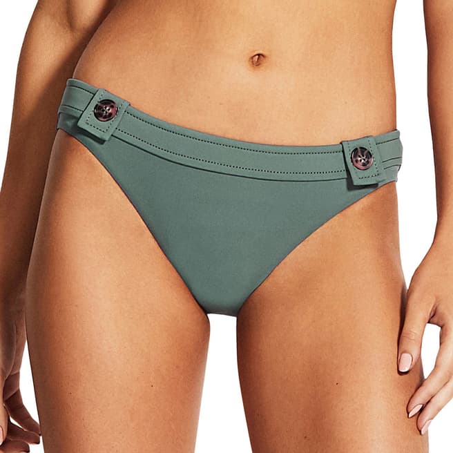 Seafolly Olive Leaf Hipster With Buttons