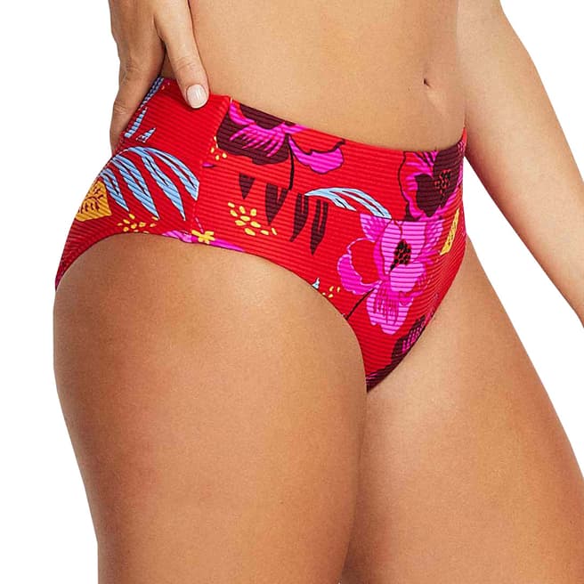 Seafolly Chilli On Vacation Wide Side Retro