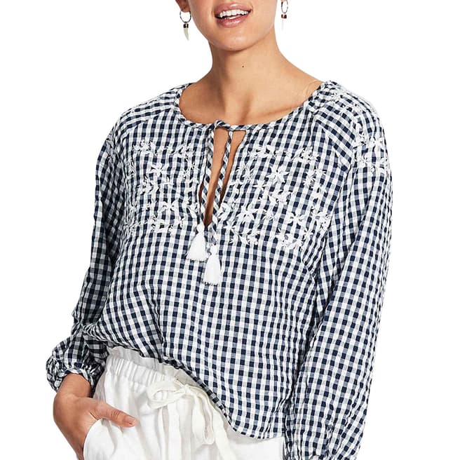 Seafolly Blue Ally Gingham Top