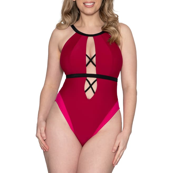 Curvy Kate Purple/Pink Subtropic Non Wired Swimsuit
