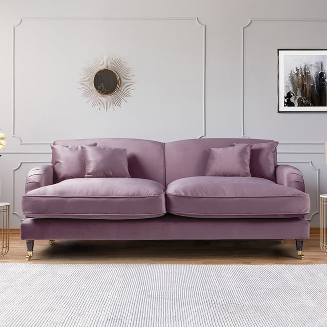 The Great Sofa Company The Piper 3 Seater Sofa, Velvet Lavender