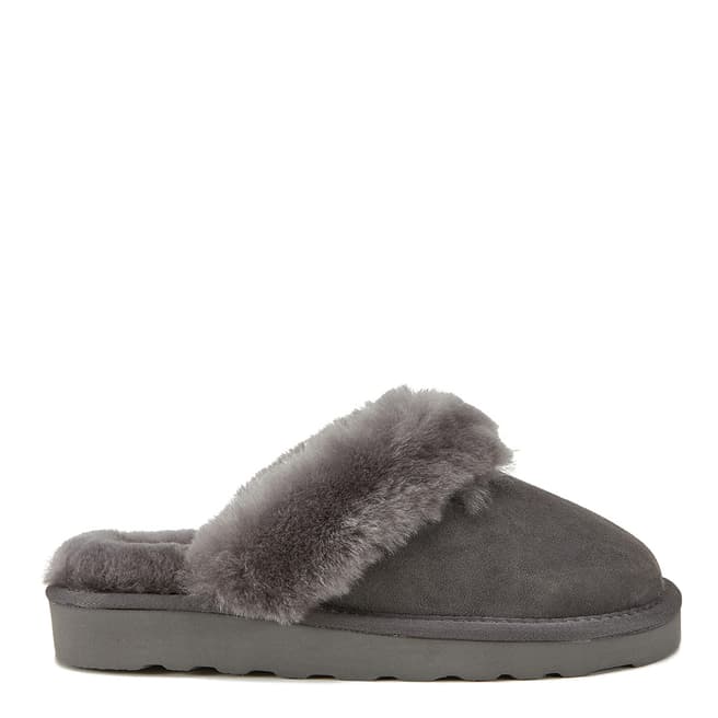 Australia Luxe Collective Grey Closed Mule Luxe Sheepskin Slippers