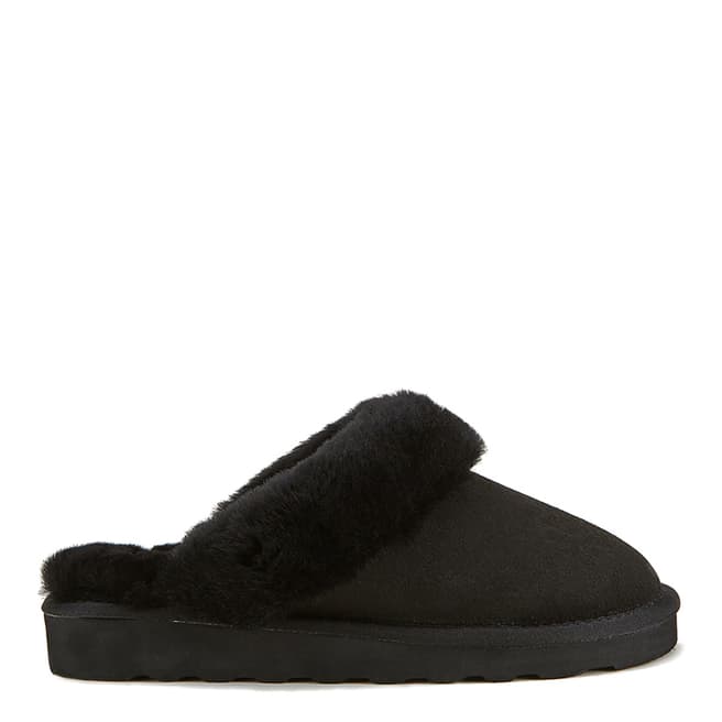 Australia Luxe Collective Black Closed Mule Luxe Sheepskin Slippers