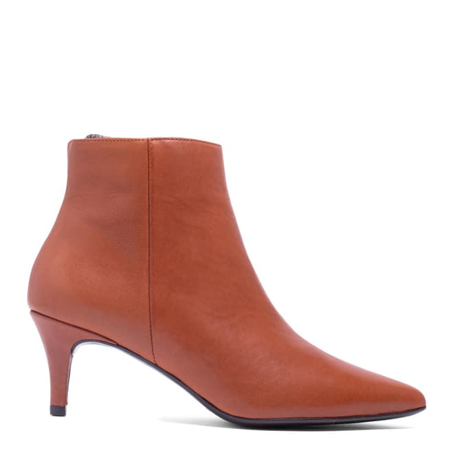Elodie Orange Brown Leather Claudia Ankle Boot