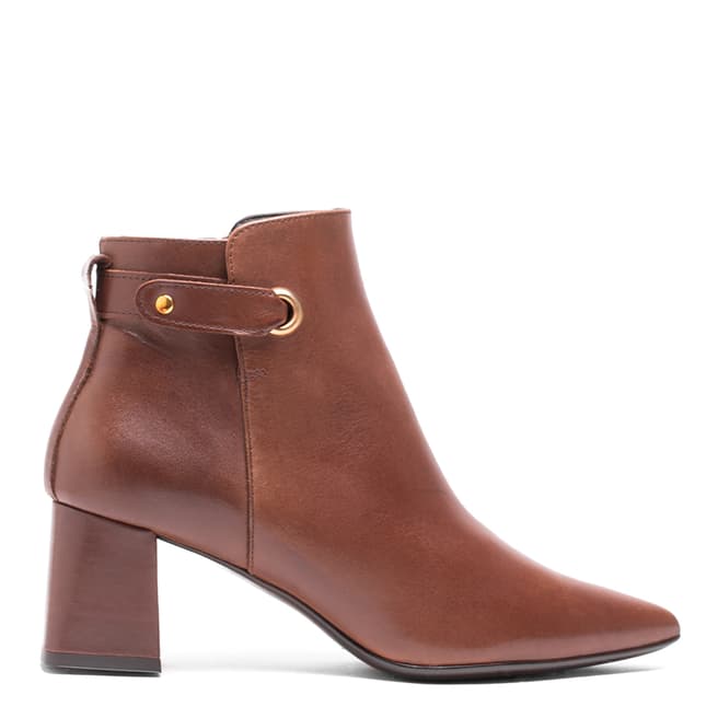 Elodie Brown Leather Sherezade Ankle Boot