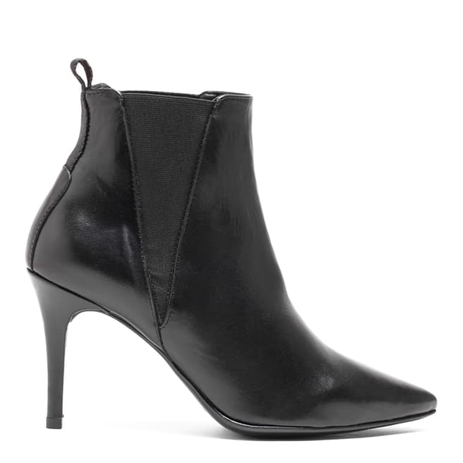 Elodie Black Leather Asun High Heel Chelsea Boot