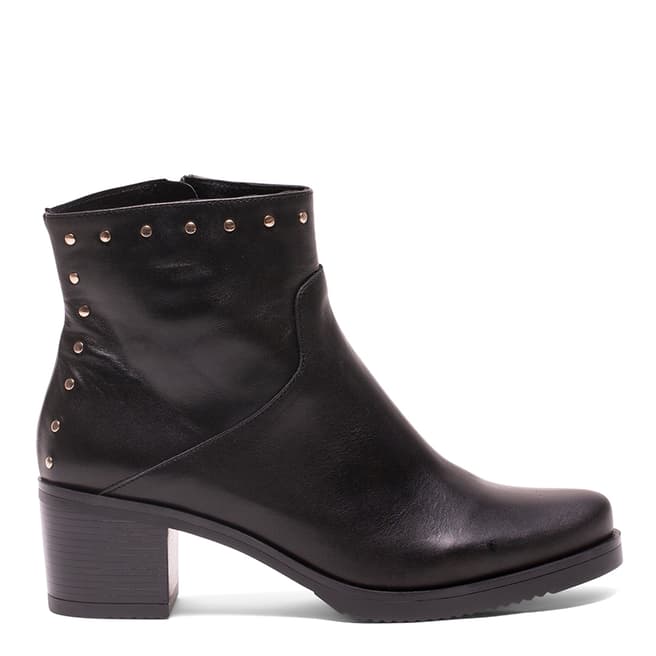 Elodie Black Leather Elsa Ankle Boot