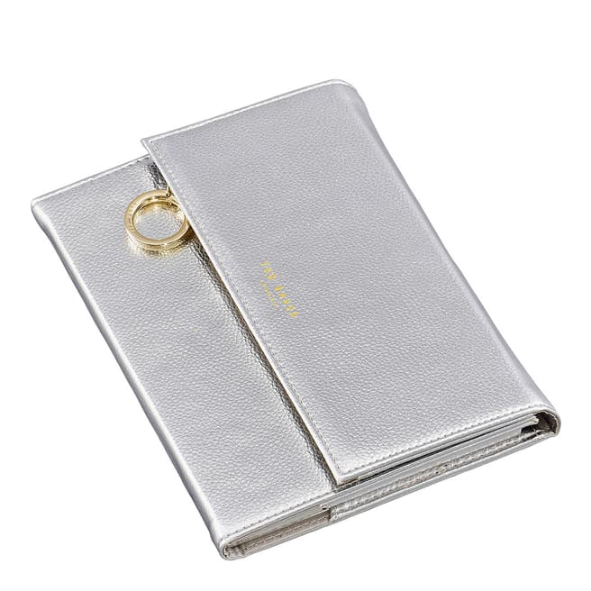 Ted Baker Silver Notebook with Pencil Case