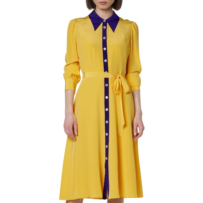 L K Bennett Yellow Debra Silk Dress