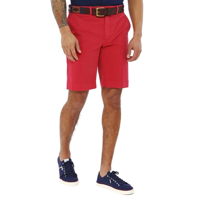 Hackett London Red Amalfi Stretch Cotton Shorts