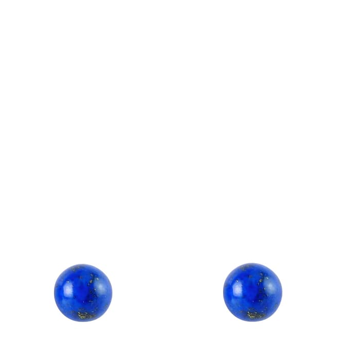 Liv Oliver Sterling Silver Plated Lapis Stud Earrings