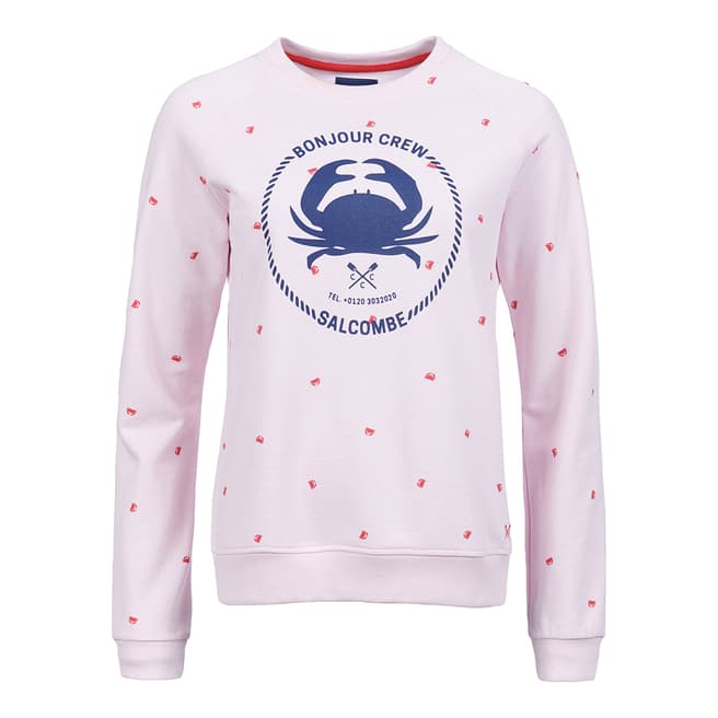 Crew Clothing Pink/Navy Graphic Crew Sweatshirt