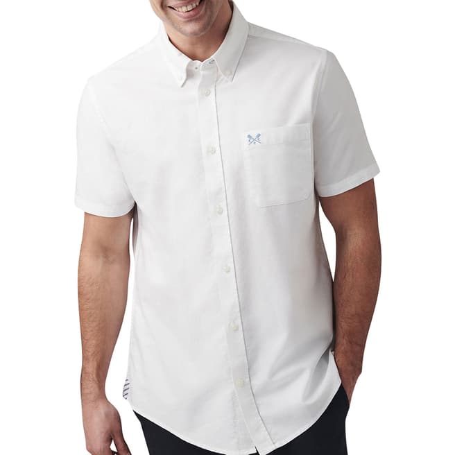 Crew Clothing White Short Sleeve Oxford Cotton Shirt
