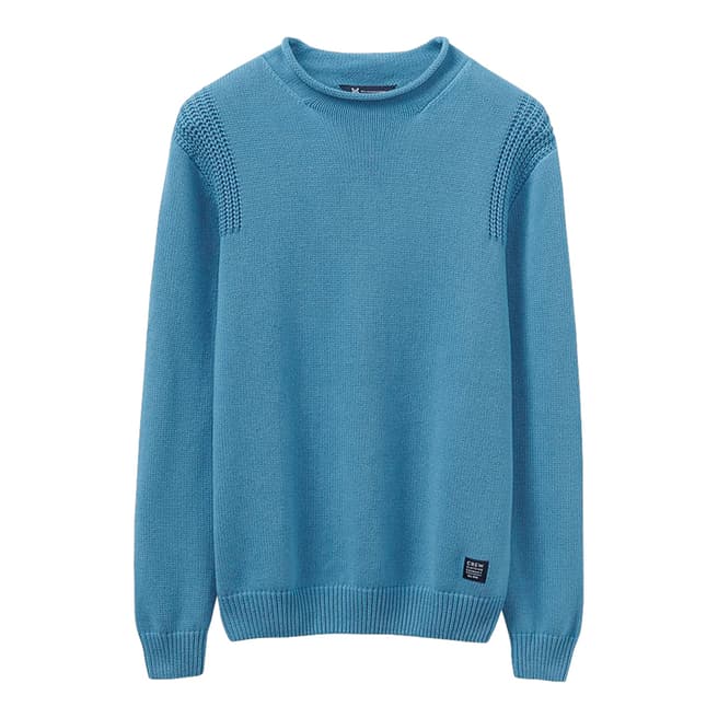 Crew Clothing Blue Roll Neck Knit