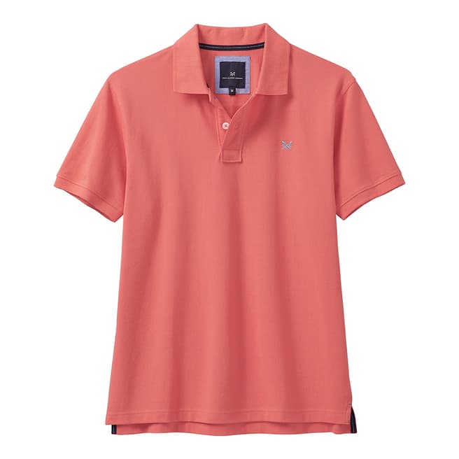 Crew Clothing Pink Pique Cotton Polo Shirt
