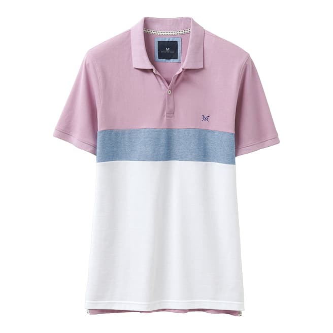 Crew Clothing White/Pink Cotton Polo Shirt