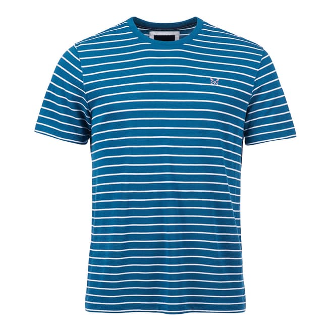 Crew Clothing Blue/White Cotton Stripe T-Shirt