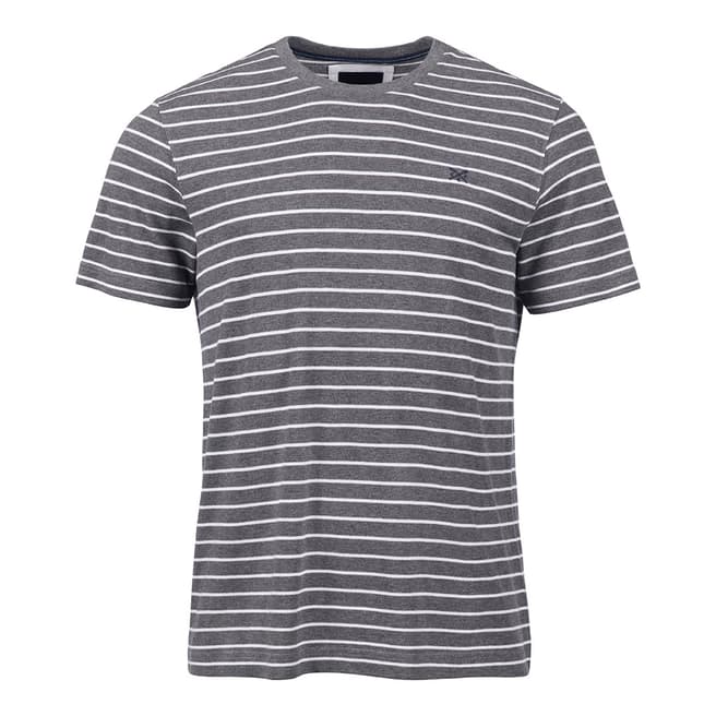 Crew Clothing Grey/White Cotton Stripe T-Shirt