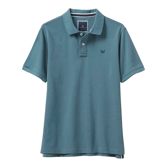 Crew Clothing Blue Pique Cotton Polo Shirt