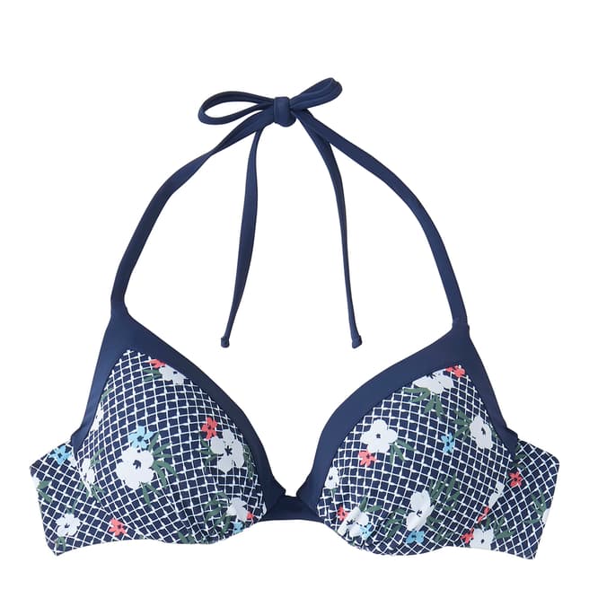 Crew Clothing Navy Floral St Helier Bikini Top